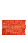 Orange Raffia Clutch